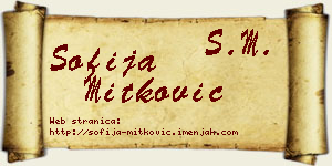 Sofija Mitković vizit kartica